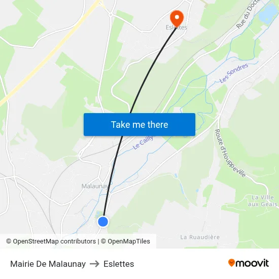 Mairie De Malaunay to Eslettes map