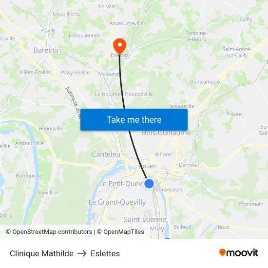 Clinique Mathilde to Eslettes map