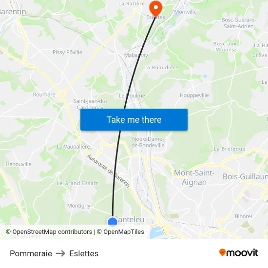 Pommeraie to Eslettes map