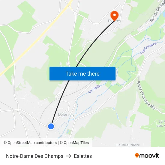 Notre-Dame Des Champs to Eslettes map