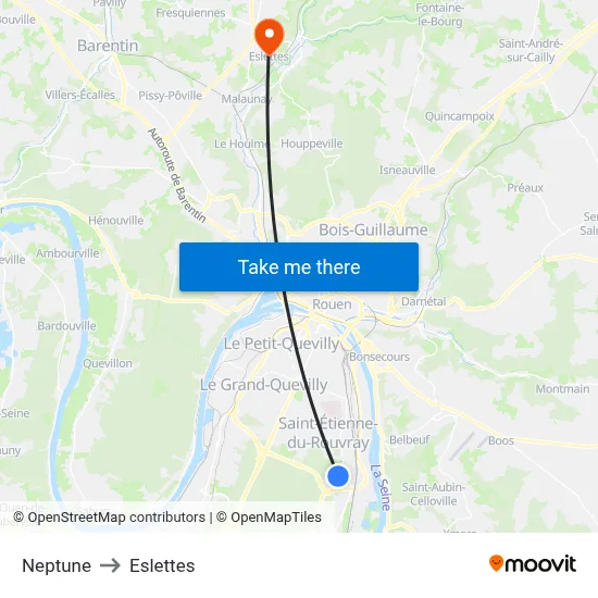 Neptune to Eslettes map