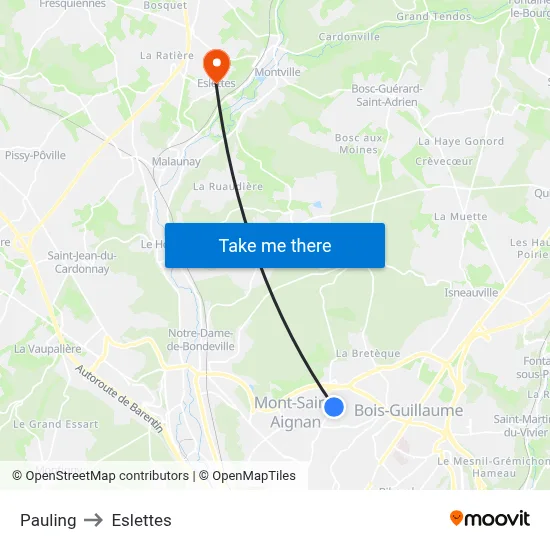 Pauling to Eslettes map