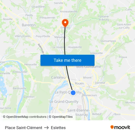Place Saint-Clément to Eslettes map
