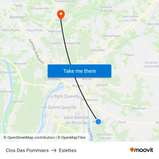 Clos Des Pommiers to Eslettes map