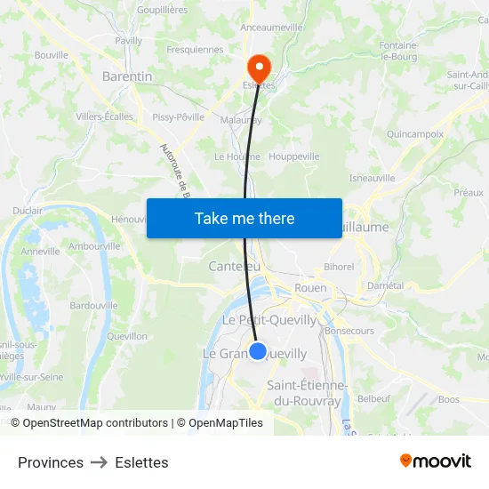 Provinces to Eslettes map