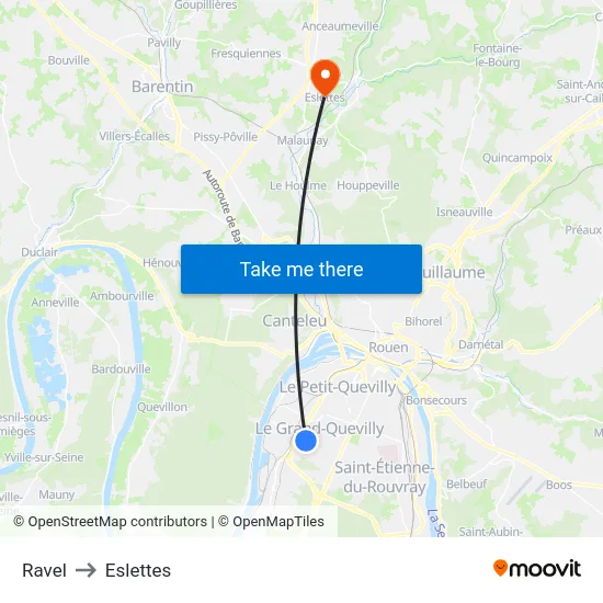 Ravel to Eslettes map