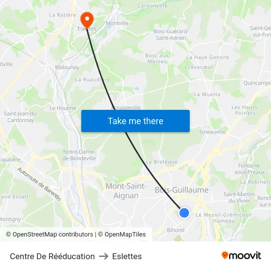 Centre De Rééducation to Eslettes map