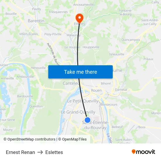 Ernest Renan to Eslettes map
