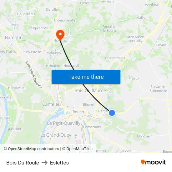 Bois Du Roule to Eslettes map