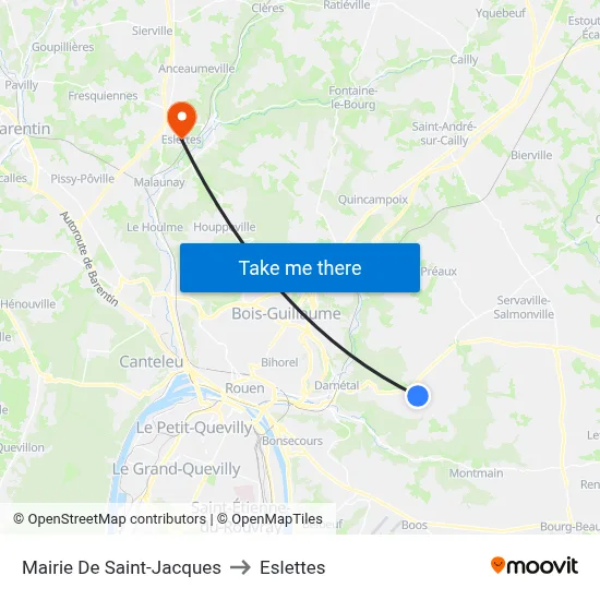 Mairie De Saint-Jacques to Eslettes map