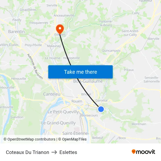 Coteaux Du Trianon to Eslettes map