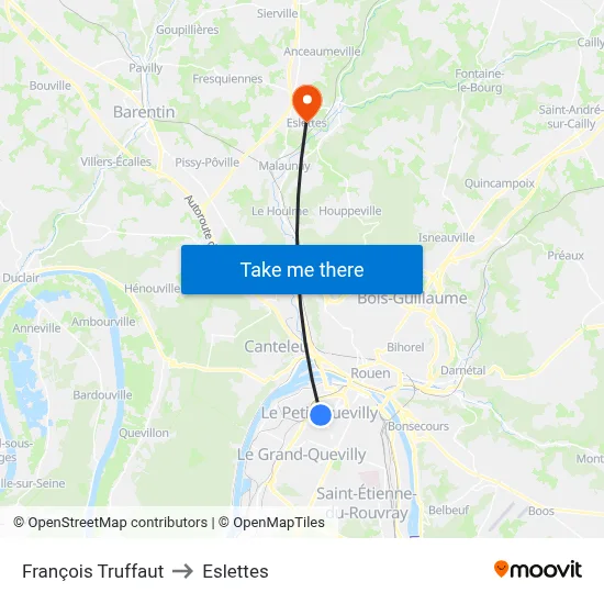 François Truffaut to Eslettes map