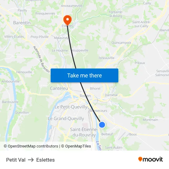 Petit Val to Eslettes map