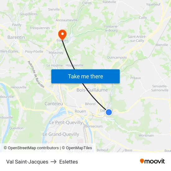 Val Saint-Jacques to Eslettes map