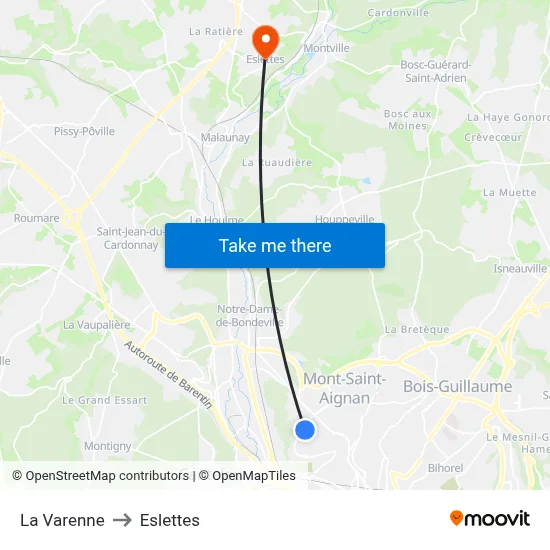 La Varenne to Eslettes map