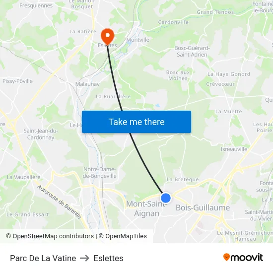 Parc De La Vatine to Eslettes map