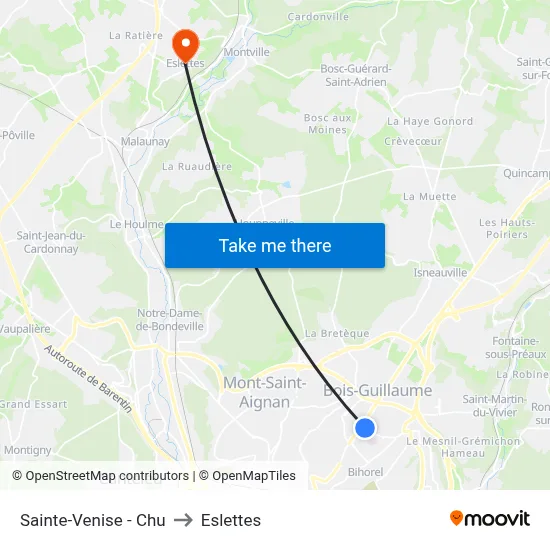 Sainte-Venise - Chu to Eslettes map