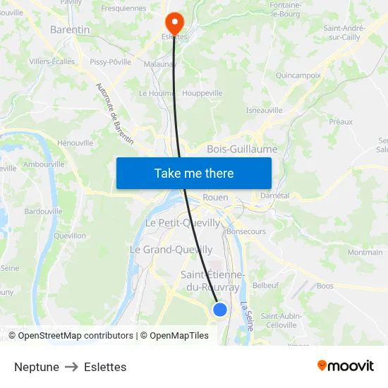 Neptune to Eslettes map