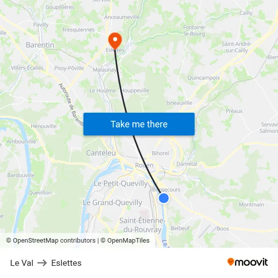 Le Val to Eslettes map