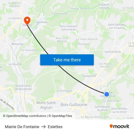 Mairie De Fontaine to Eslettes map