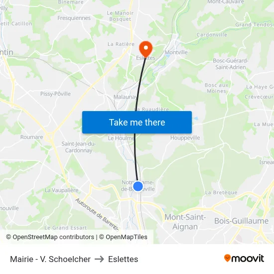 Mairie - V. Schoelcher to Eslettes map