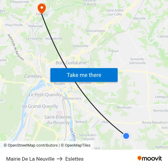 Mairie De La Neuville to Eslettes map
