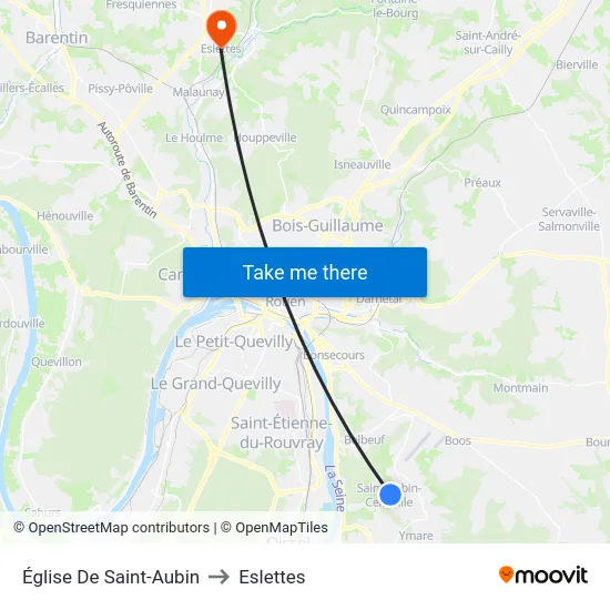 Église De Saint-Aubin to Eslettes map