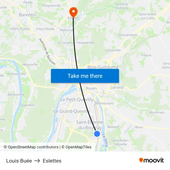 Louis Buée to Eslettes map