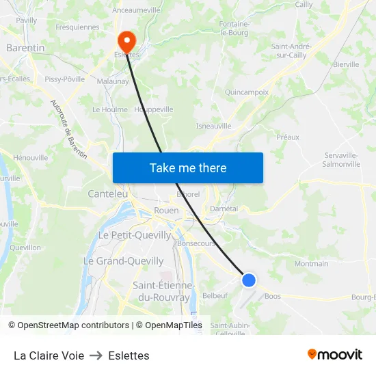 La Claire Voie to Eslettes map