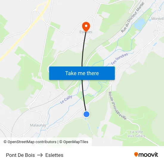 Pont De Bois to Eslettes map