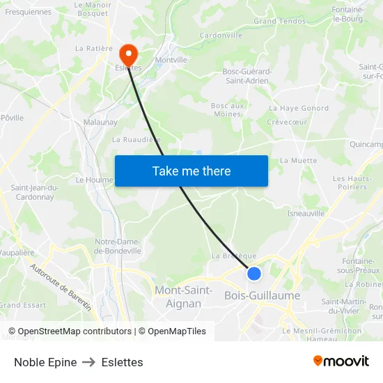 Noble Epine to Eslettes map