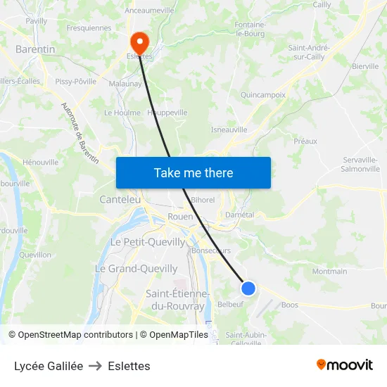 Lycée Galilée to Eslettes map