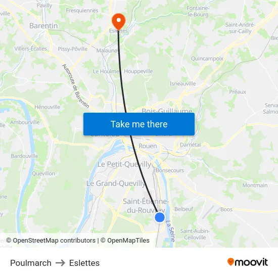 Poulmarch to Eslettes map