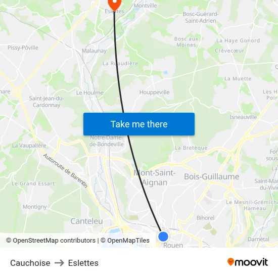 Cauchoise to Eslettes map