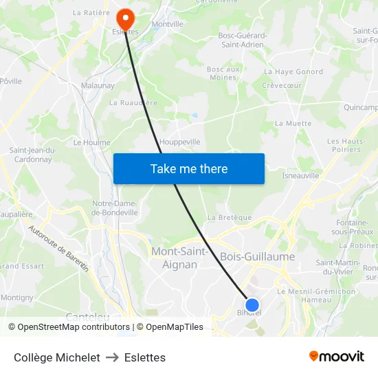 Collège Michelet to Eslettes map
