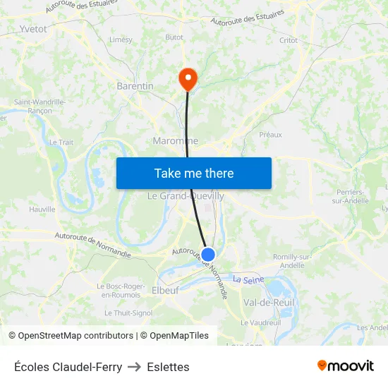 Écoles Claudel-Ferry to Eslettes map