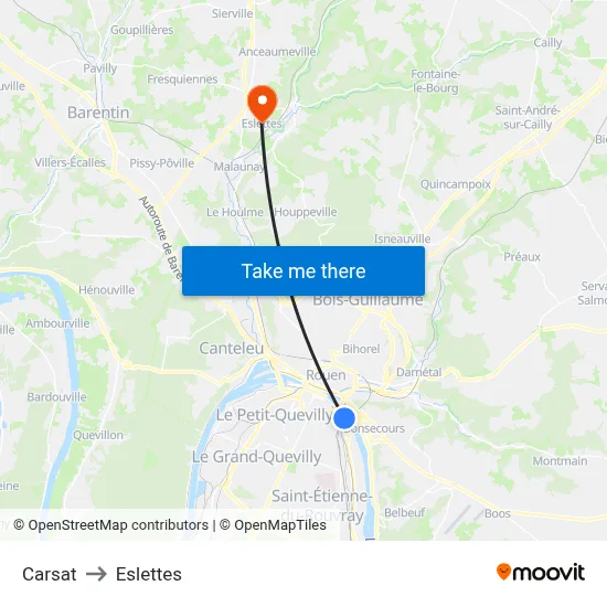 Carsat to Eslettes map