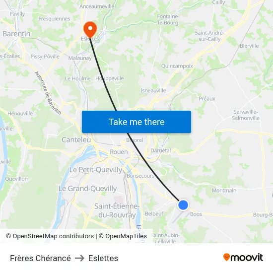 Frères Chérancé to Eslettes map