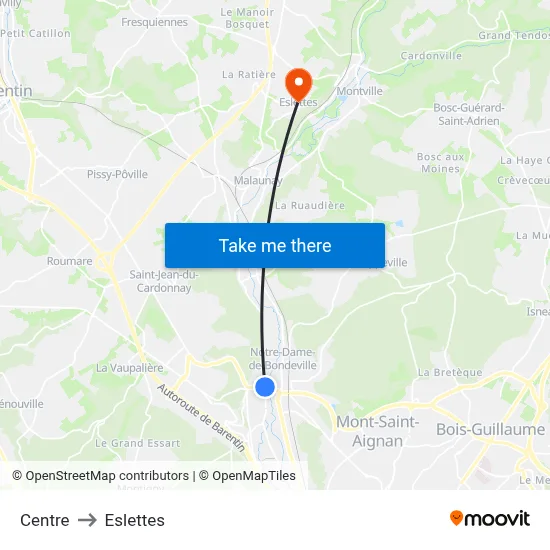 Centre to Eslettes map
