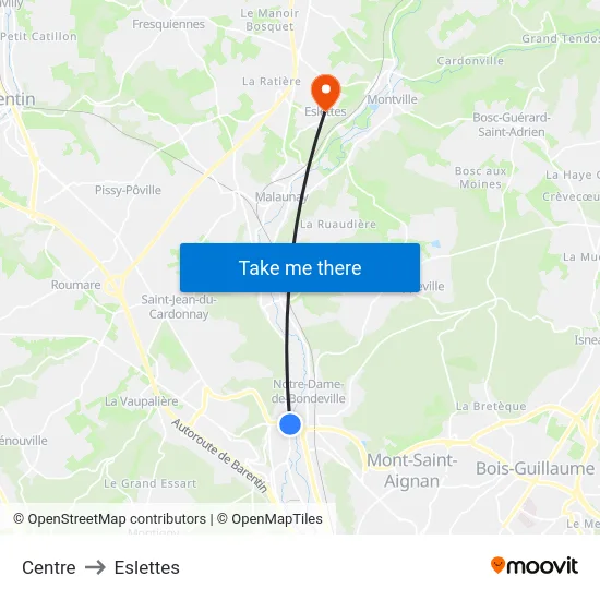 Centre to Eslettes map