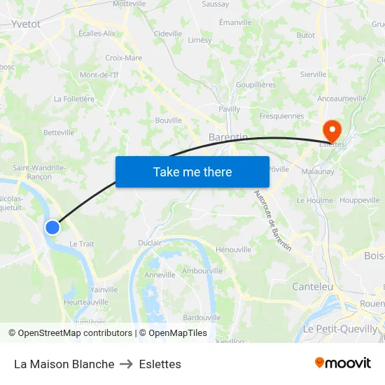 La Maison Blanche to Eslettes map