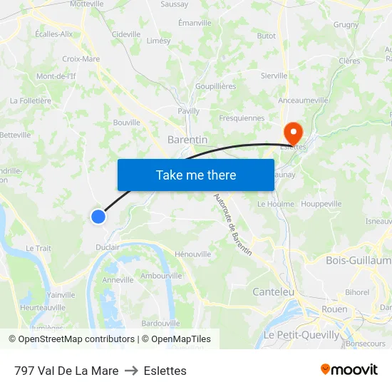 797 Val De La Mare to Eslettes map