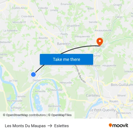 Les Monts Du Maupas to Eslettes map