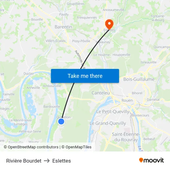 Rivière Bourdet to Eslettes map