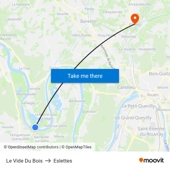 Le Vide Du Bois to Eslettes map