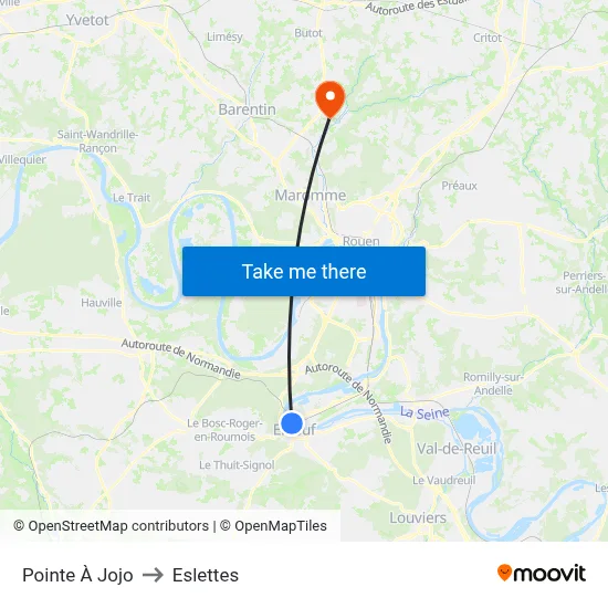 Pointe À Jojo to Eslettes map