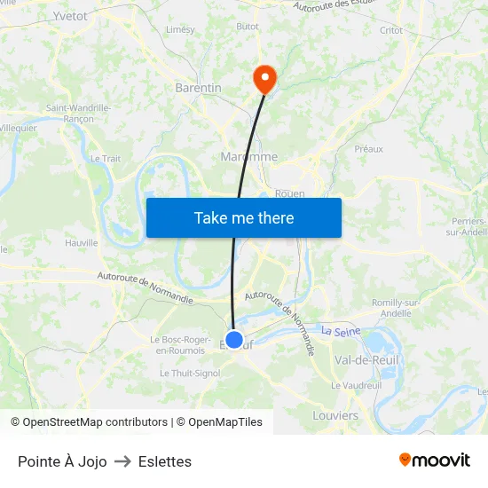 Pointe À Jojo to Eslettes map