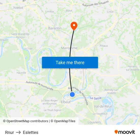 Rnur to Eslettes map