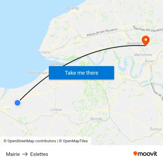 Mairie to Eslettes map