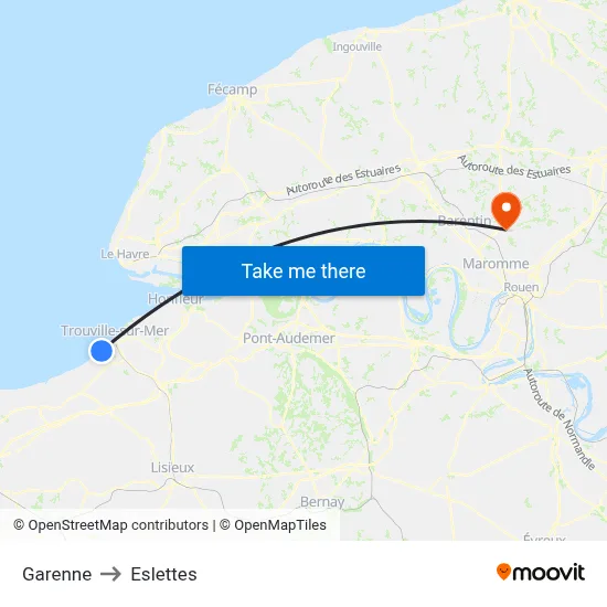 Garenne to Eslettes map